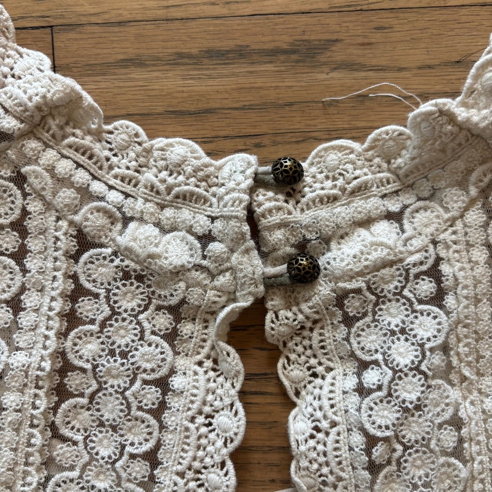 Cabi Womens Medium Sleeveless Mixed Print Floral Stripe Crochet Lace Tank Top - Picture 6 of 6